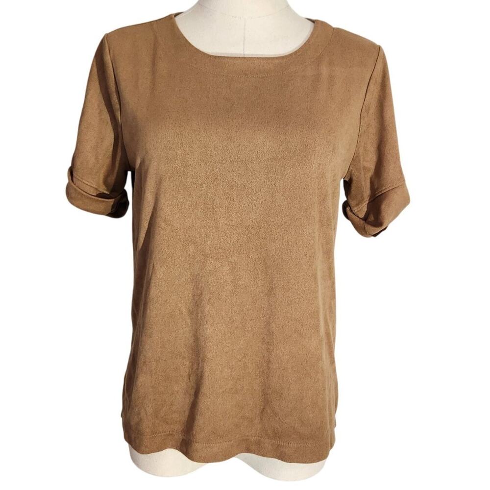 Banana Republic Vegan Suede Top Brown Womens Size S
